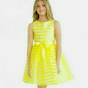 Blush by Us Angels Yellow Striped Easter Dress